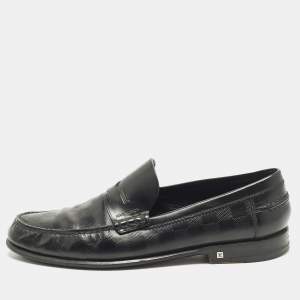 مملوكة مسبقًا Louis Vuitton Size 43 Black Damier Leather Penny Loafers