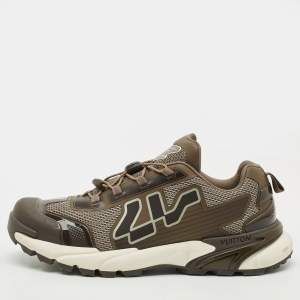 مملوكة مسبقًا حذاء رياضي لوي فيتون رانر تاتيك قماش شبكي وبمطاط بني مقاس 44 برباط