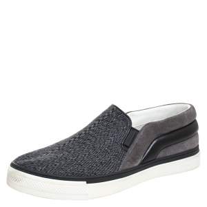 Louis Vuitton Grey Fabric, Suede and Leather Twister Slip-on Sneakers Size 41