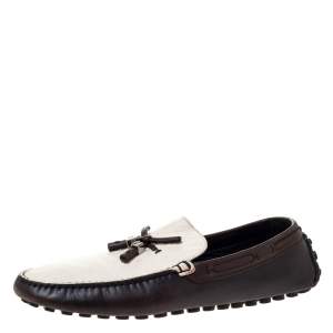 Louis Vuitton Tricolor Leather Bow Loafers Size 43.5