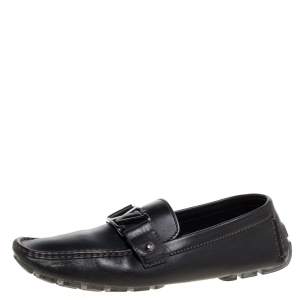 مملوكة مسبقًا حذاء لوفرز لوي فيتون مونت كارلو جلد أسود مقاس 43.5