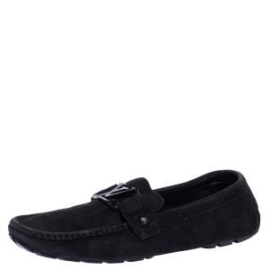 مملوكة مسبقًا Louis Vuitton Black Suede Monte Carlo Loafers Size 43