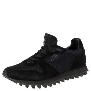 Louis Vuitton Black Mesh and Suede Runner Sneakers Size 43.5