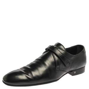 Pre Owned Louis Vuitton Black Leather Monk Strap Derby Size 44