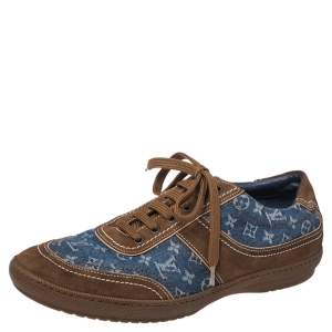 Louis Vuitton Monogram Denim And Suede Sneakers Size 41