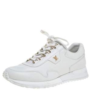 Louis Vuitton White Leather Run Away Low Top Sneakers Size 40.5