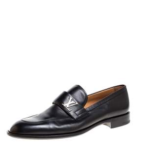 Louis Vuitton Black Leather Saint Germain Loafers Size 43.5