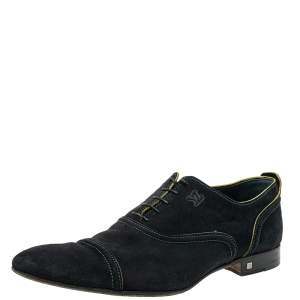 حذاء أوكسفورد لوي فيتون رباط علوي سويدي أصفر و أسود مقاس 43.5
