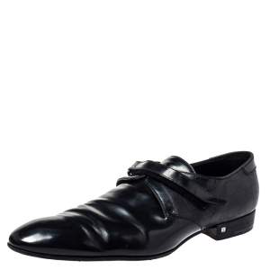 Louis Vuitton Black Damier Leather Velcro Loafers Size 47