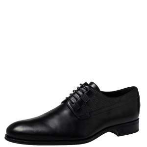 Pre Owned Louis Vuitton Black Leather Haussmann  Derby Size 44