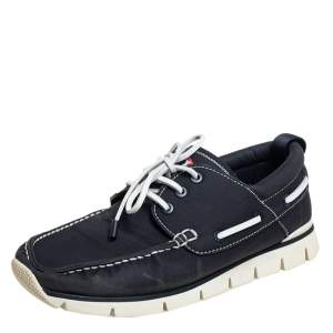 Louis Vuitton Blue Canvas Boat Shoes Size 45