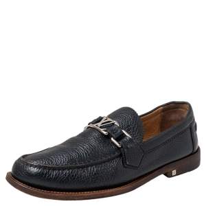 Pre Owned Louis Vuitton Black Leather Major Loafers Size 41