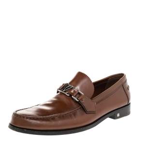 Louis Vuitton Brown Leather Major Loafers Size 43.5