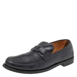 Louis Vuitton Black Leather Major Slip On Loafers 43