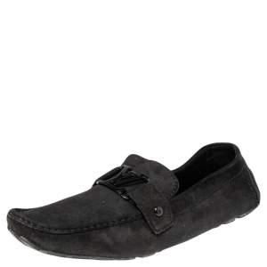 مملوكة مسبقًا حذاء لوفرز لوي فيتون سليب أون سويدي أسود مقاس 44