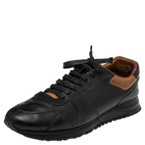 Louis Vuitton Black Leather Run Away Sneakers Size 44