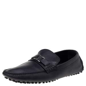 Louis Vuitton Black Leather Hockenheim Slip On Loafers Size 41