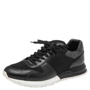 Louis Vuitton Black Monogram Canvas and Mesh Run Away Lace Up Sneakers Size 41