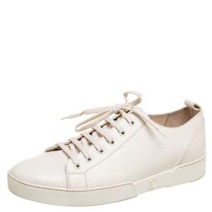 Louis Vuitton Cream Epi Leather Match Up Sneakers Size 40.5