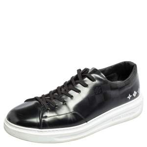 Louis Vuitton Black Damier Glazed Canvas Beverly Hills Low-Top Sneaker Size 43.5