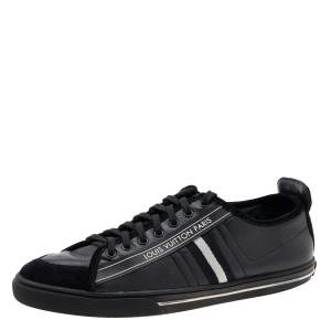 Louis Vuitton Black Suede And Leather Cosmos Low Top Sneakers Size 41