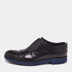 حذاء ديربي �لوي فيتون جلد أسود غطاء مقدمة برباط مقاس 42.5