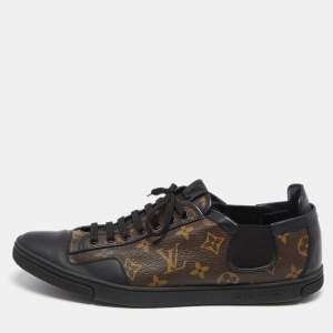 Louis Vuitton Brown Monogram Canvas And Leather Slalom Low Top Sneakers Size 44