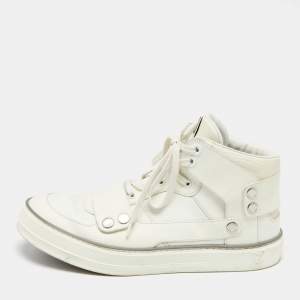 Louis Vuitton Off-White Leather and Mesh High-Top Sneakers Size 40