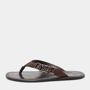 مملوكة مسبقًا صندل إصبع لوي فيتون جلد بني مقاس 40