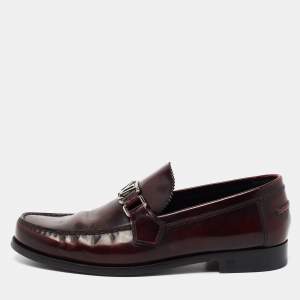 Pre Owned Louis Vuitton Burgundy Patent  Leather Major loafers Size 41.5