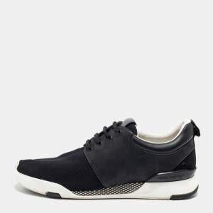 Louis Vuitton Black Mesh and Damier Embossed Rubber Fastlane Sneakers Size 42.5