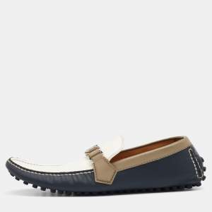 Louis Vuitton Tricolor Leather Hockenheim Slip on Loafers Size 43