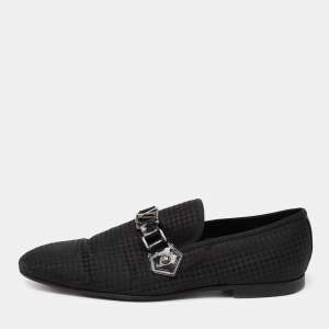 Louis Vuitton Black Petit Damier Fabric Monte Carlo Loafers Size 42.5
