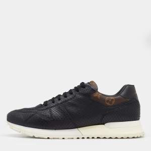 Louis Vuitton Black/Brown Python And Monogram Canvas Sneakers Size 42.5