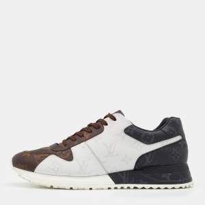 مملوكة مسبقًا حذاء رياضي لوي فيتون راناواي كانفاس مونوغرامي ثلاثي اللون  بعنق منخفض مقاس 40.5