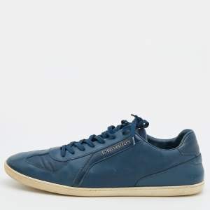 Louis Vuitton Blue Leather Leisure Low Top Sneakers Size 46