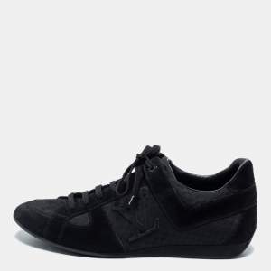 مملوكة مسبقًا Louis Vuitton Black Petit Damier Canvas and Suede Vibes Sneakers Size 43
