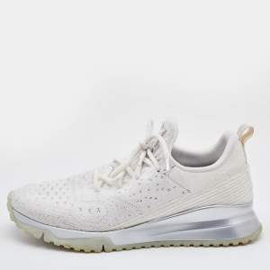 Louis Vuitton White Knit Fabric V.N.R Sneakers Size 42