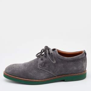 Louis Vuitton Slate Grey Suede Lace Up Derby Size 41