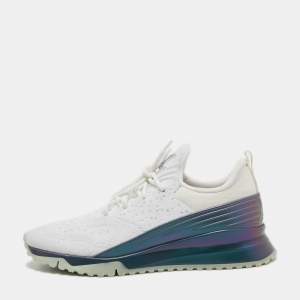 Louis Vuitton White Knit Fabric V.N.R Low Top Sneakers Size 43.5