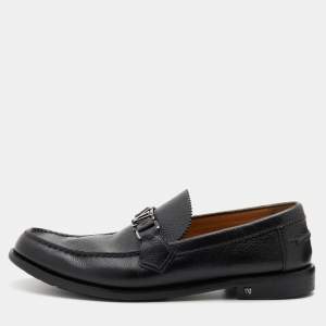 Louis Vuitton Black Leather Major Loafers Size 42.5