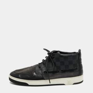 مملوكة مسبقًا Louis Vuitton Grey/Black Monogram Canvas and  Leather High Top  Sneakers Size 43.5