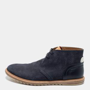 Louis Vuitton Blue Leather Lace Up Boots Size 42