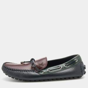 Louis Vuitton Multicolor Leather Bow Slip On Loafers Size 41