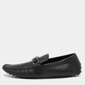 Louis Vuitton Black Damier Leather Monte Carlo Loafers Size 41