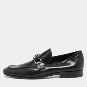 Louis Vuitton Black Leather Hockenheim Loafers Size 41 