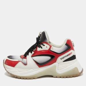 Louis Vuitton Multicolor Leather and Fabric Run Away Sneakers Size 42.5