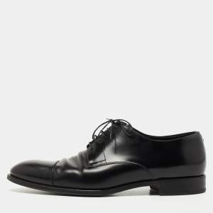 Louis Vuitton Black Damier Embossed Leather Lace Up Oxfords Size 43.5