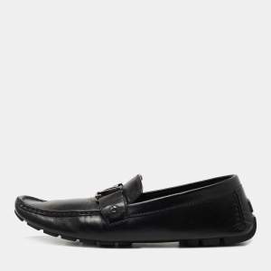 Louis Vuitton Black Leather Monte Carlo Loafers Size 43.5