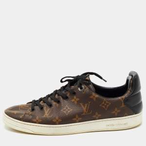 Louis Vuitton Brown/Black Monogram Canvas and Leather Low Top Sneakers Size 42